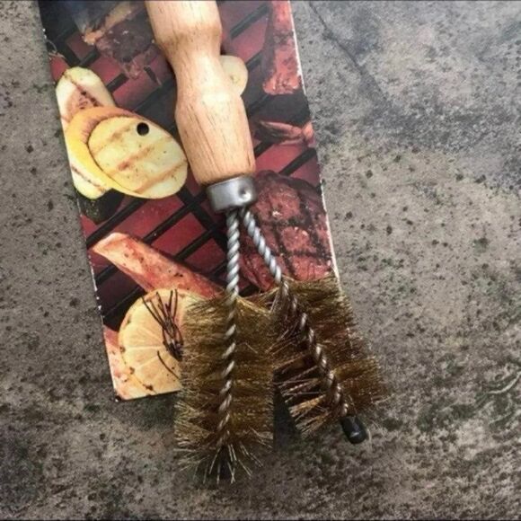 Forked Grilling Brush by The Grill Care Company Barbeque BBQ Utensil NEW - Picture 2 of 4